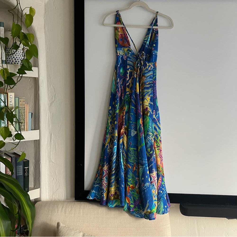 FARM Rio Blue Sea Life Sleeveless Maxi Dress Size Medium NWT - Picture 9 of 16